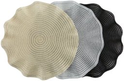 Sagad Podkładka pod talerz JUNE 38 cm czarna okrągła komplet 6 szt