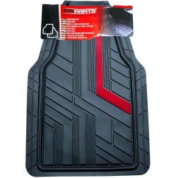Einparts Automotive EINPARTS DYWANIKI GUMOWE DO AUTA 2 SZTUKI PVC Z CZERWONYM PASKIEM ZESTAW