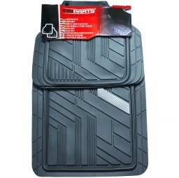 Einparts Automotive EINPARTS DYWANIKI GUMOWE DO AUTA 4 SZTUKI PVC Z SREBRNYM PASKIEM DO AUTA