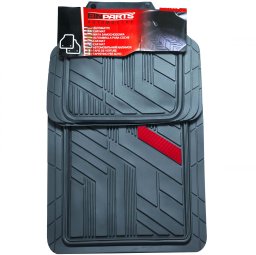 Einparts Automotive EINPARTS DYWANIKI GUMOWE DO AUTA 4 SZTUKI PVC Z CZERWONYM PASKIEM ZESTAW
