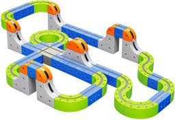 click4TOYS Kolejka magnetyczna klocki lokomotywa elektryczna zestaw dla dzieci 123 el (5906708103041)