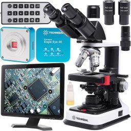 Mikroskop Techrebal biologiczny BioVision Pro Kamera Eagle Eye próbki wyświetlacz 15" pęseta
