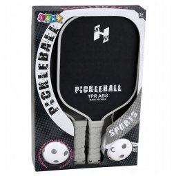 LeanToys Zestaw Paletki Do Gry w Pickleballa Tenisa Badmintona 2 Piłki Czarno-Szare