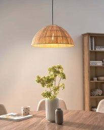 Lampa wisząca Beliani WERU Plecionka Naturalny