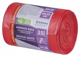 Dotts Worki na odpady medyczne LDPE 35l, 50 szt., czerwone