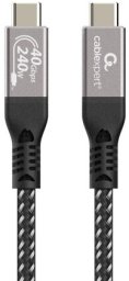 Kabel USB Gembird USB-C - USB-C 0.5 m Czarno-szary (CCBP-USB4-CMCM240-0.5M)