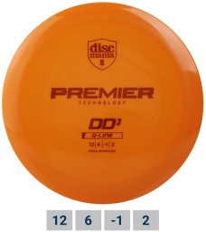 Discmania Diskgolfo dysk DISCMANIA Distance Driver Q-LINE PREMIER DD3 Orange