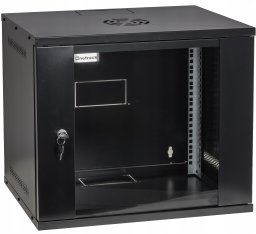 Szafa NetRack NETRACK Wall Mount Cabinet Rack 19in 9U 400mm ECO-Line* black glass door