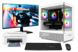 Komputer quickpc Pełny zestaw PC dla gracza Ryzen 7 8700 /RTX 5060 /2000GB+Monitor+Drukarka