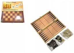 Gazelo Gra Logiczna Szachy Drewniane Warcaby Trytrak 3w1 Planszowa Rodzinna