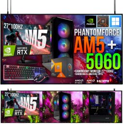 Adronix ZESTAW GAMINGOWY PHANTOMCORE R5 7500F/32GB/RTX5060/1TB M.2 SSD/W11/27"100Hz