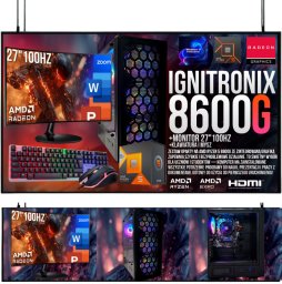 Adronix ZESTAW GAMINGOWY IGNITRONIX R5 8600G/32GB/RADEON 760M/1TB M.2/W11/27"100Hz