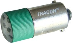 Tracon Electric Żarówka sygnalizacyjna BA9s LED 400V AC zielona Tracon (brak)