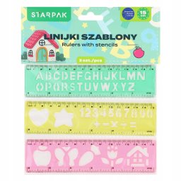 Starpak Szablony do rysowania 15CM 3SZT Linijka Szablon 48/96