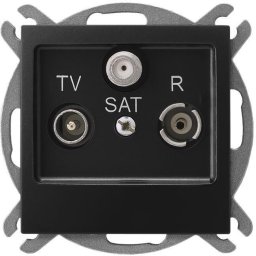 Ospel gniazdo RTV-SAT przelotowe Impresja czarny (GPA-YSP/m/33)