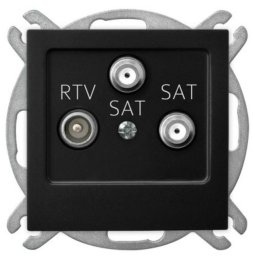 Ospel Gniazdo RTV-SAT podwójne czarny (GPA-2GS/m/33)