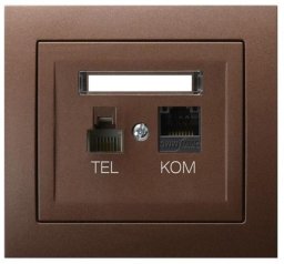 Ospel Gniazdo teleinformatyczne Kier brązowy gniazdo komputerowo-telefoniczne RJ 45kat. 5e (GPKT-W/K/52)