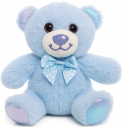 Skleplolki BAMBLY lawendowy miś pluszowy pluszak maskotka przytulanka niebieski 15CM