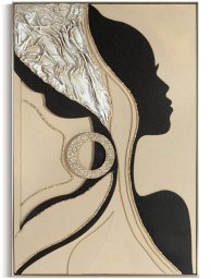 Eurofirany Obraz kobieta sylwetka 82x122 beżowo-czarny glamour w ramie