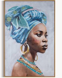 Eurofirany Obraz Afrykańka w turbanie 80x120 cm ręcznie malowany