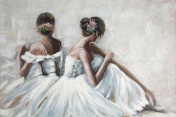 Eurofirany Obraz baletnice 80x120 cm szary recznie malowany na plotnie