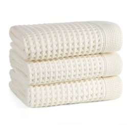 Eurofirany Ręcznik kąpielowy waflowy 70x140 kremowy 400 g/m2