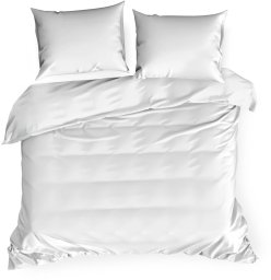 Design 91 Pościel z mikrofibry 220x200 + 2x70x80 cm biała gładka