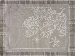 Eurofirany Podkładka pod talerz gobelinowa 35x45 cm świąteczna w ostrokrzew