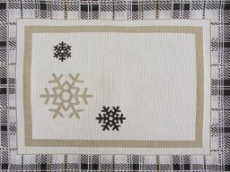 Eurofirany Podkładka pod talerz gobelinowa 35x45 cm świąteczna w śnieżynki