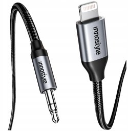 Kabel USB Innostyle INNOSTYLE KABEL AUX DO IPHONE PRZEJŚCIÓWKA ADAPTER LIGHTNING MINI JACK 1M