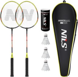 Nils Rakiet do badmintona Lotki z piór 3 szt pokrowiec NRZ204-1 (14-20-308)