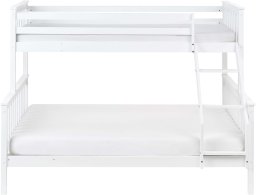 Beliani Łóżko piętrowe Drewno sosnowe bierne 90/140 x 200 cm Biały