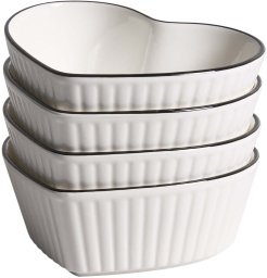 Beliani Zestaw 4 miseczek MACE Porcelana Biały