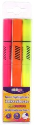 Strigo Markery i zakreślacze trójkątne 3szt neon (STRIGO)