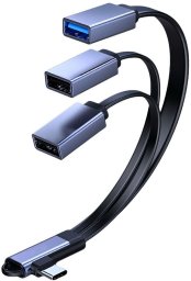 Kabel USB MicroConnect USB-C Angled splitter cable (MC-USBCANG-USBA3WAY)