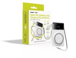 Powerbank Mobile Origin 35W PD Display PB15 MagSafe Compatible 20000 mAh Biały (MO-35WPDD-PB15)