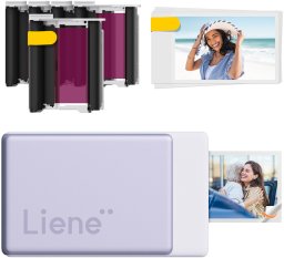 Drukarka fotograficzna Liene Zestaw przenośna drukarka do zdjęć Pearl N200 Pro 2x3" (fioletowa)