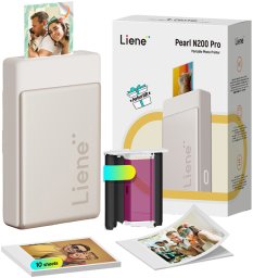 Drukarka fotograficzna Liene przenośna drukarka do zdjęć Pearl N200 Pro 2x3" (złota)