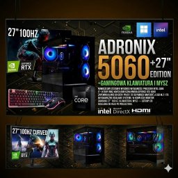 Komputer Adronix PC GAMINGOWY Adronix Pulse i7 32GB DDR5 RTX 5060 8GB 1TB SSD M.2 + MONITOR 27" 100Hz