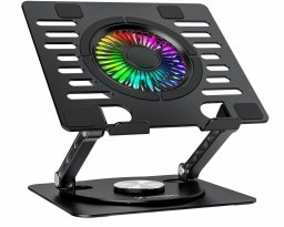 Podstawka chłodząca Wozinsky WDCX-X16-AS CoolBase RGB chłodząca z obrotem 360° pod laptopa i tablet czarna