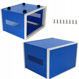 Rosfix Metalowa uniwersalna obudowa do przyrządów 90x200x165 MM niebieska nóżki