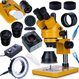 Mikroskop Rosfix MERCURY TRINOKULAROWY ZESTAW USB 5MP SOCZEWKA LED 56x KAMERA HQ