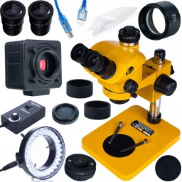 Mikroskop Rosfix SIRIUS TRINOKULAROWY 750x USB 5MP SOCZEWKA LED 56x KAMERA HQ