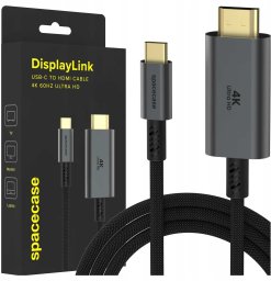 spacecase Kabel USB-C Do HDMI Przejściówka Adapter HUB Typ-C 4K 60HZ