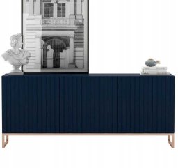 Meble Lindner Komoda RTV, szafka stojąca, glamour, GRAVO, 168x37x72 cm, granatowy, mat | TYLETEGOTU