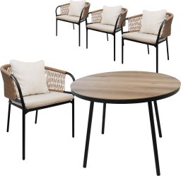 Kontrasto Zestaw mebli ogrodowych NOLA 4 os taupe technorattan balkon taras