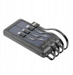 Setty Zewnętrzny akumulator solar power bank SLR-100 10000 mAh black (GSM115778)