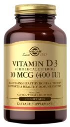 Solgar Vitamin D3 (Cholecalciferol) 10 mcg (400 IU) (250 kaps.)