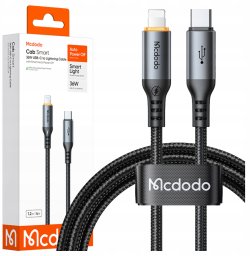 Mcdodo Kabel USB-C Lightning szybkie ładowanie 36W 1M power off LED