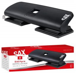 Dziurkacz SAX 350 EasyPro M Double, dziurkuje do 20 kartek, 4 otwory, czarny (ISAXE350-05)